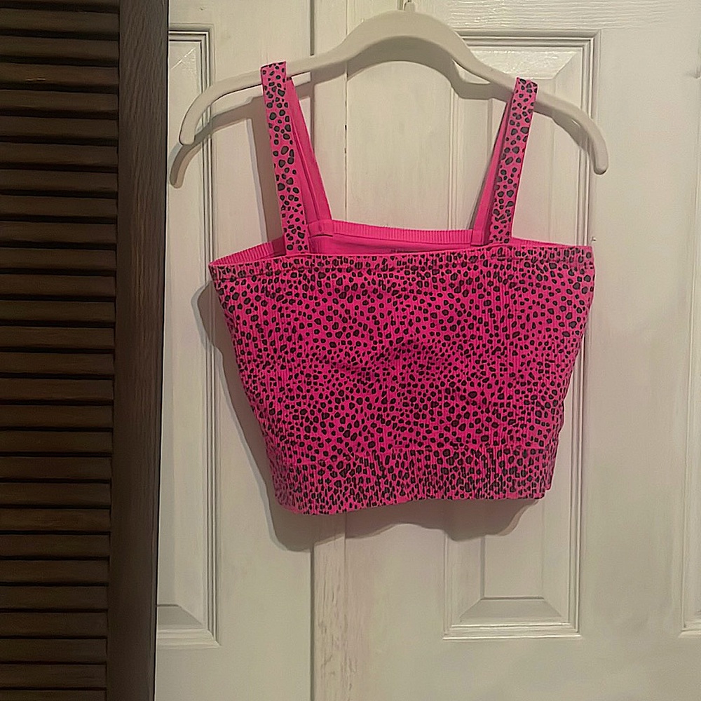 New pink dotted top.